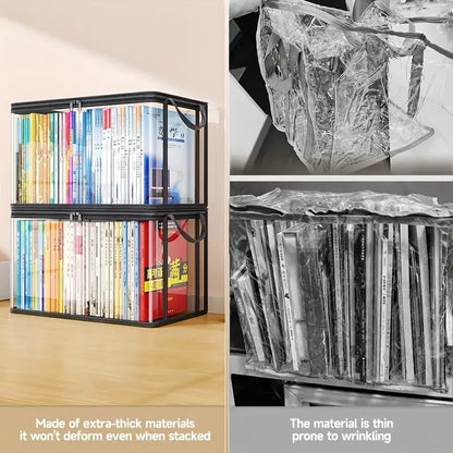 Clear PVC Storage Box | Flip-Top Lid & View Window | Multi-Use Organizer for Toys, Crafts & Supplies | Durable Gift Container