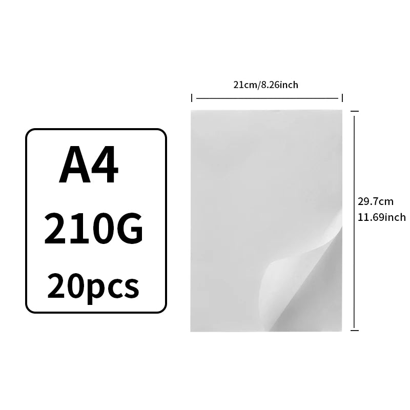 20/50Pcs A4 Washi Paper Self-Adhesive Hand Account Material Sticker Laser Inkjet Printer Translucent DIY Handmade Japanese Pa