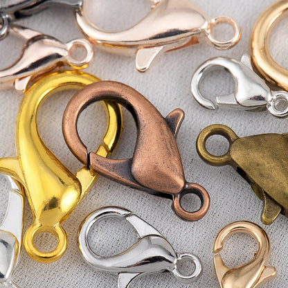 100pcs 10/12mm Alloy Lobster Clasps for DIY Handmade Chain Necklace Bracelets Pendants Jewelry Making Accessories