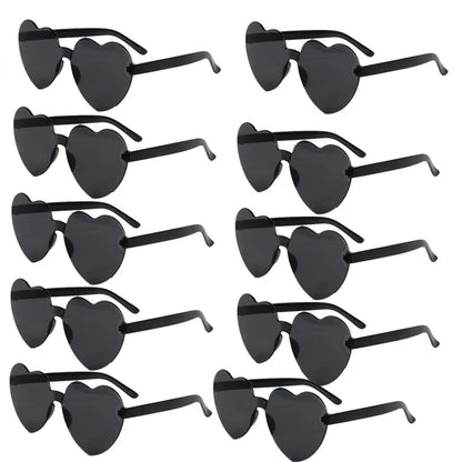 10 pcs Heart-Shaped Glasses Party Favors, Plastic Novelty Eyewear, for Weddings, Birthdays, Anniversaries, Bachelor Parties