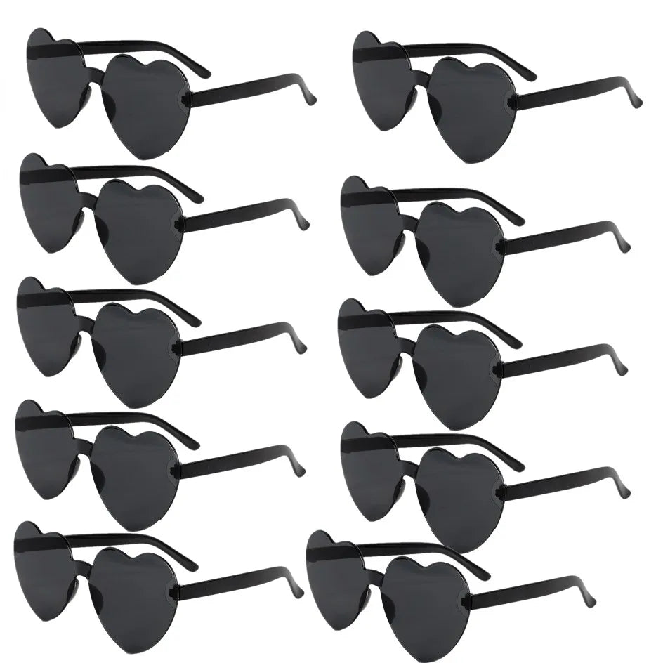 10 pcs Heart-Shaped Glasses Party Favors, Plastic Novelty Eyewear, for Weddings, Birthdays, Anniversaries, Bachelor Parties -