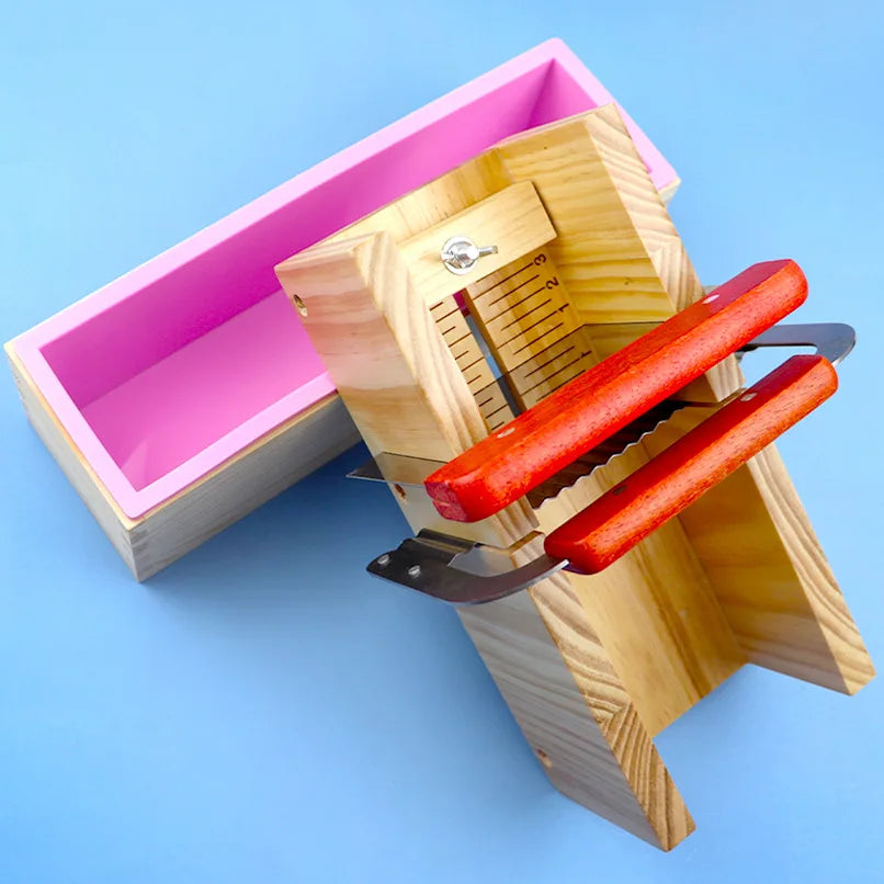 Soap Making Tools Wood Cutting Box 1200g Silicone Soap Mould Rectangular Toast Loaf Mold DIY Handmade Tool - 1
