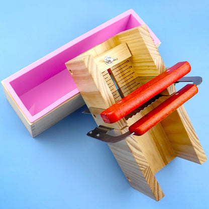 Soap Making Tools Wood Cutting Box 1200g Silicone Soap Mould Rectangular Toast Loaf Mold DIY Handmade Tool - 1