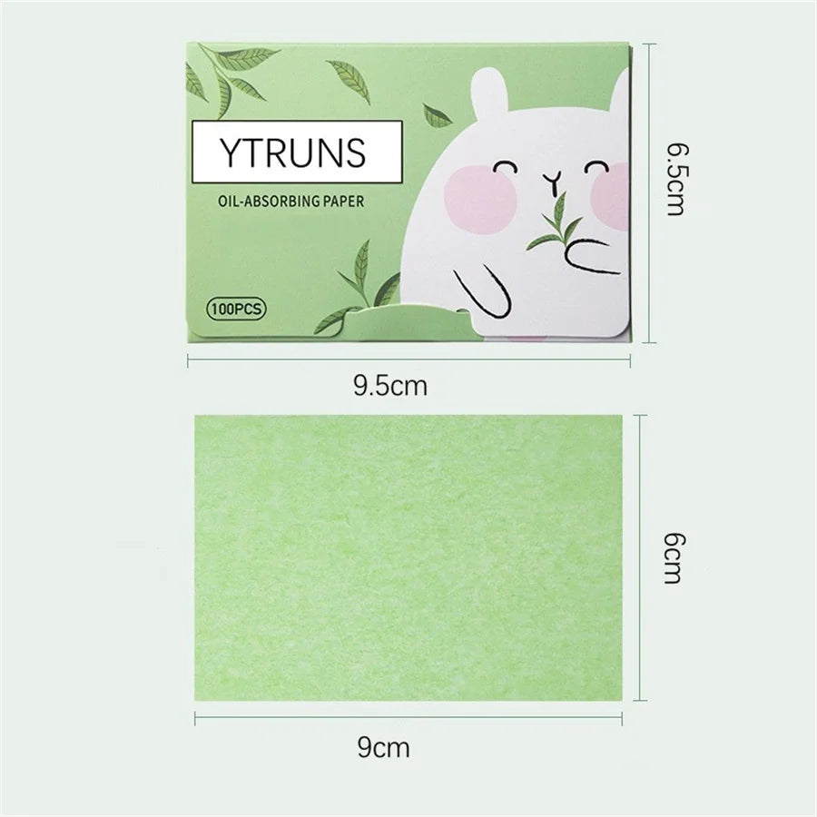 Green Tea/Gardenia/Chamomile/Lavender/Rose/Bamboo Charcoal 100pcs Boxed Fragrance Oil Absorbing Paper for Men and Women Face 