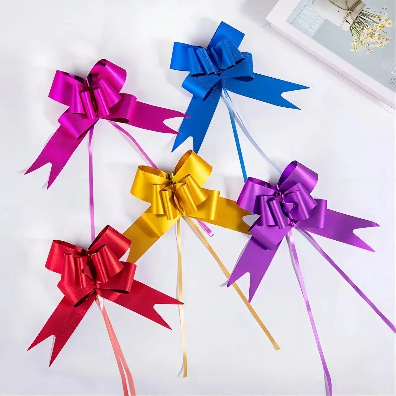 100pcs Party Wedding Christmas Tree Hanging Decorated Ribbon Bow Bag Gift Wrapping & Decorat Bow Knot Ribbon Butterfly Pull B