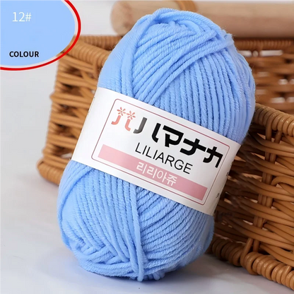 DIY Baby Milk Sweet Soft Cotton Knitting Wool Yarn Thick Fiber Velvet Yarn Hand Knitting Wool Crochet Yarn for DIY Sweater - 