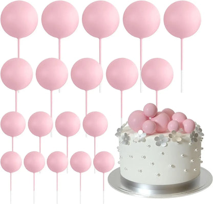 20-Piece Mini Balloon Cake Topper Decorations with Gold Ball Picks - Festive Cake Decor for Celebrations