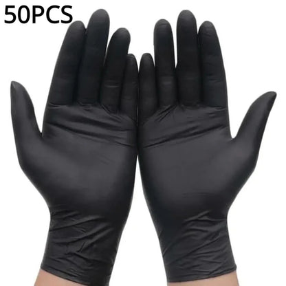 100/50/20PCS Black Nitrile Gloves Thickened Disposable Gloves for Cleaning Hairdressing Waterproof Dishwashing Tattoo Gloves
