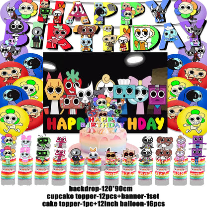 Dandys World Theme Birthday Party Decoration Disposable Tableware Dandy Balloon Napkin Backdrop For Baby Shower Kid Gift Supp