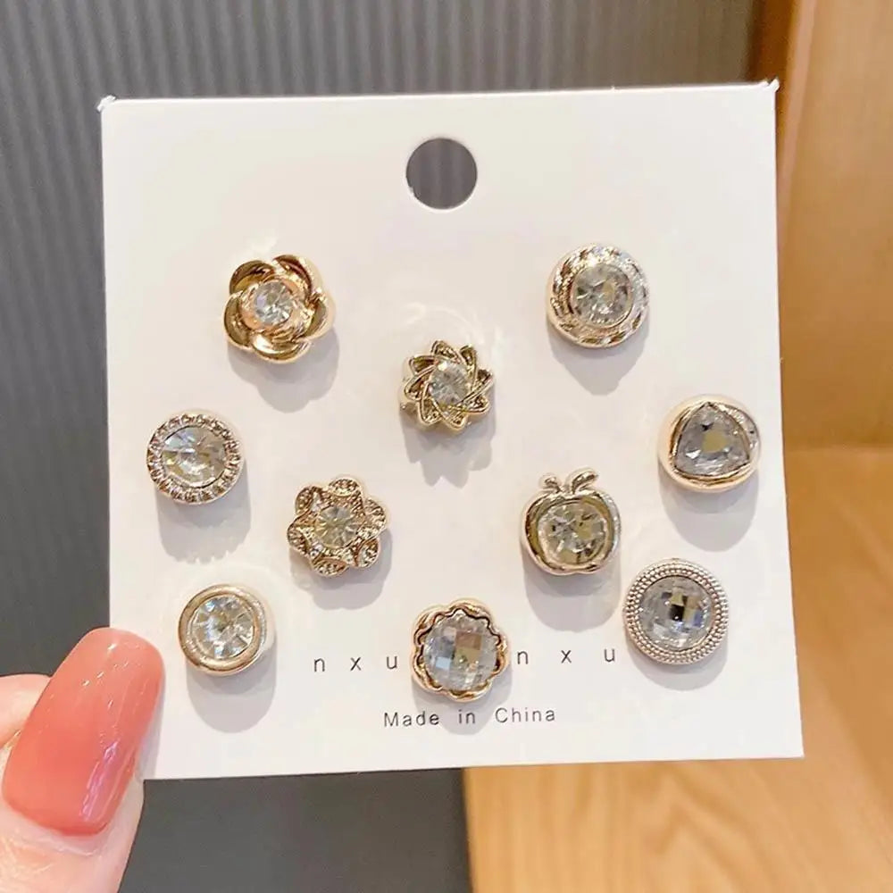 10pcs Collar Needle Buckle Fixed Pin 2025 Trendy Jewelry Gift For Women Brooch Fashion No Punching Magnetic Buckles For Shirt