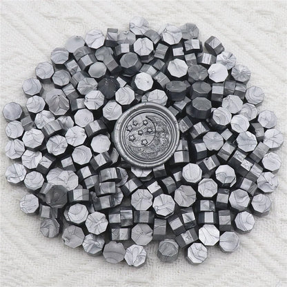 200pcs Octagon Sealing Wax Beads for Wax Seal Stamp for Scrapbooking Cards Envelopes Wedding Invitations Gift Packaging - Sil