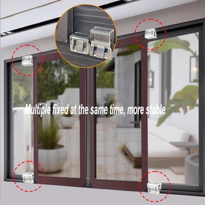 6-Piece Heavy-Duty Sliding Window Lock, Screen Fixing Clip, Window Rail Fixing Safety Clip, Screen Window and Door Safety Plu