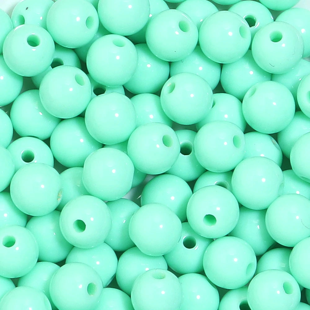 10-100Pcs/Lot 6-20mm Solid Color Round Acrylic Beads Loose Spacer Beads For DIY Keychains Decoration Handmade Crafts Accessor