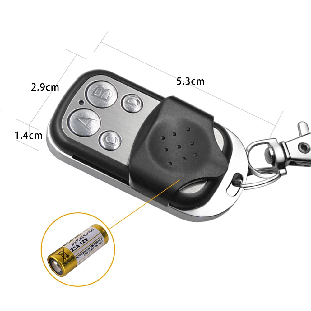 433MHz 4Button ABCD/Lock Unlock Remote Control Metal Push Button Transmitter Universal 4 Buttons Garage Door Opener Remote