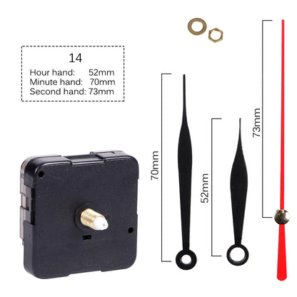 Clock Mechanism Silent Quartz Movement Machine Wall Hands Pointer Set Clockwork Table Long Shaft DIY Watches Repair Parts - 8
