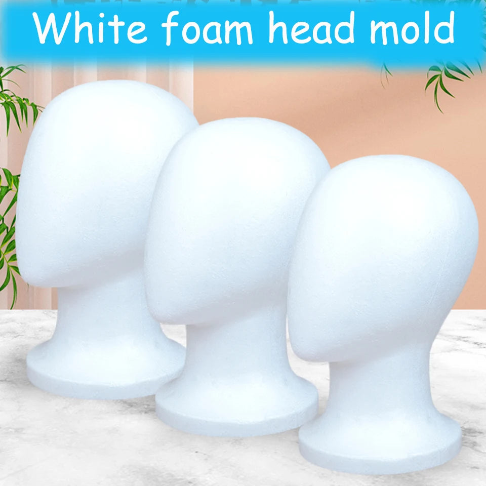 Foam Mannequin Head Stable Lightweight Wig Display Stand for Jewelry Headwear Hat Display Stand Manikin Head Foam Head Model