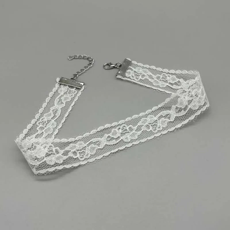 Short Lace Choker Nekclace for Women Girl Black White Color Fashion Romantic Necklace Gift for Party Neck Jewelry - 02