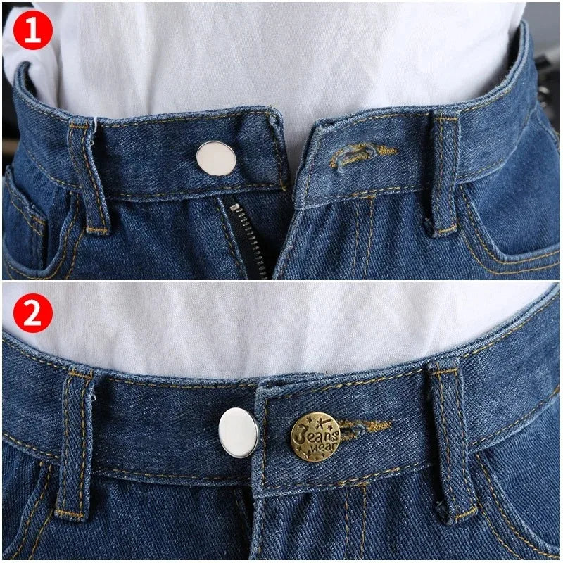 Metal Button Extender Perfect To Any Jeans Pants Free Sewing Retractable Jeans Waist Button Extended Buckles Fixing Kit
