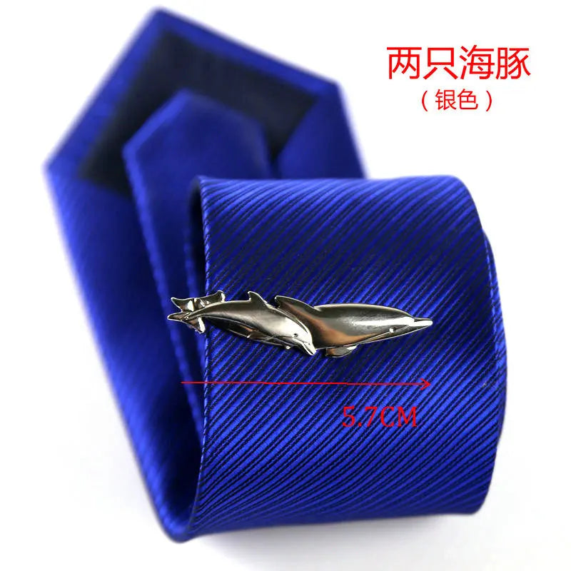 New Stainless Tie Clip For Men Classic Metel Tie Pin Copper Tie Bar Quality Enamel Tie Collar Pin Crystal Business Corbata - 