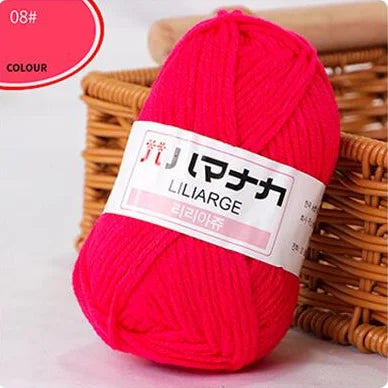 25G Milk Sweet Soft Baby Cotton Knitting Wool Thick Fiber Yarn Velvet Hand Threads for Knitting Wool Crochet Yarn for DIY Swe