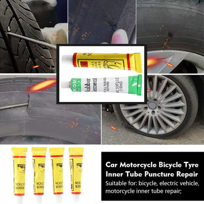 Bike Tire Patch Kit - Instant Puncture Repair Glue & Rubber Cement for Bicycle Inner Tube Tires