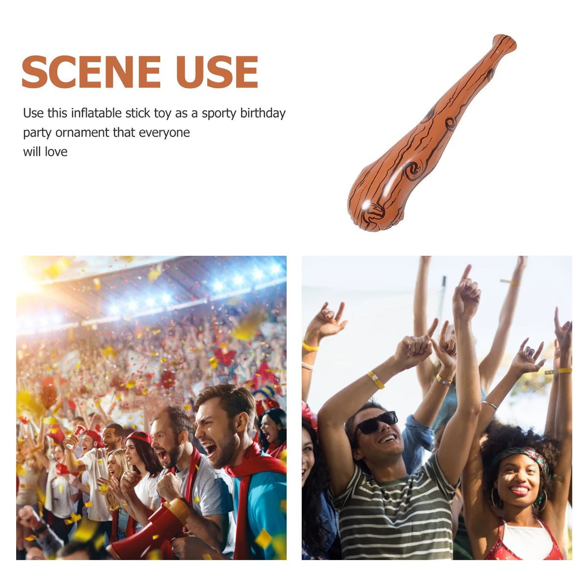 Inflatable Baseball Bat Party Cheering Sticks Supplies Favors Sports Toy Plastic Baseballs Bats Portable Inflated Bat Toys
