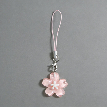 Colorful Resin Flower Phone Chains for Women Korean Style Fresh Cute Transparent Bag Key Pendant Best Friend Compact Accessor