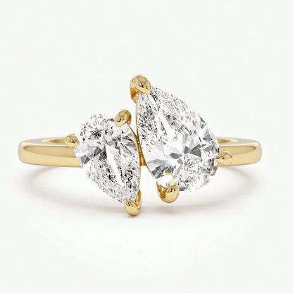 Asglam 925 Sterling Silver Simple Classic Zircon Water Drop Ring For Women Engagement Wedding Luxury Fine Jewelry