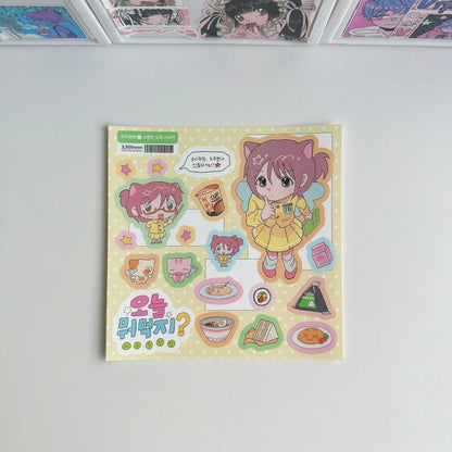 1/6PCS Cute Cartoon Sweet Cool Girl Stickers Hand Account Diary Notebook Planner Scrapbook DIY Decorative Stickers - 04