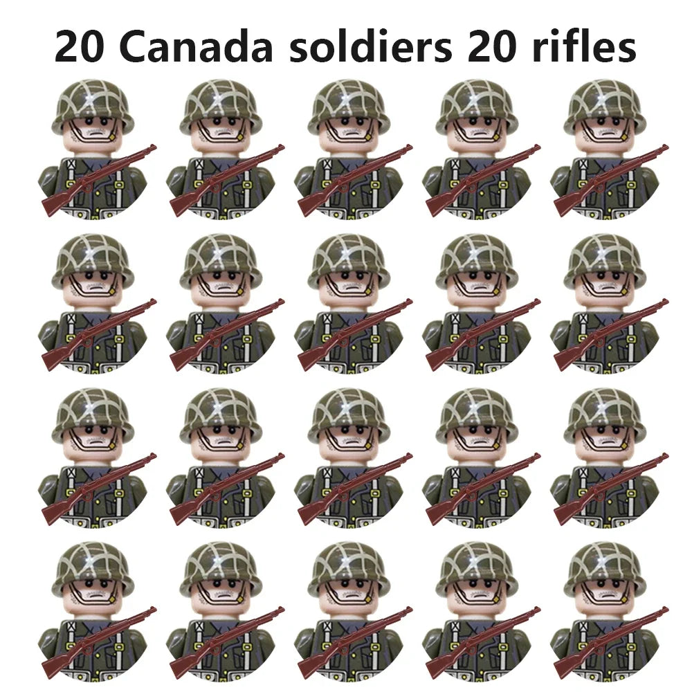 Multi-style military soldiers mini character building blocks DIY assembled building blocks children's collection toys and gif