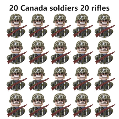Multi-style military soldiers mini character building blocks DIY assembled building blocks children's collection toys and gif