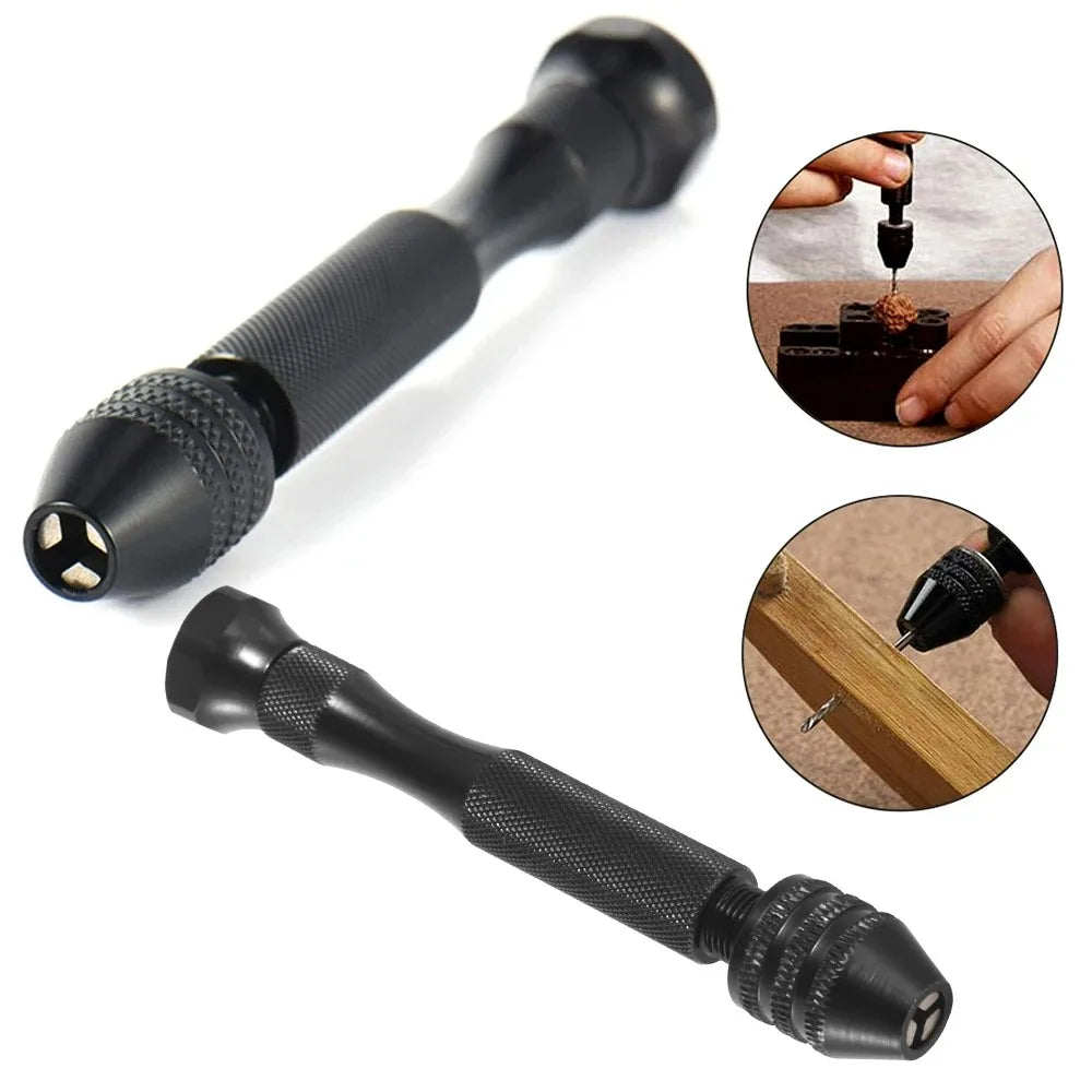 49pcs 0.2-3.4mm Hand Drill Set Mini Aluminum Hand Drill Bit Jewelry Craft Hand Manual Drill Woodworking Tools Drill Bit