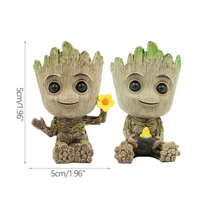 Desktop Decor Mini Anime Figurine Tree Man Miniature Model Cute Groot Doll Toy Home Accessories Ornament Handicraft Gifts - M