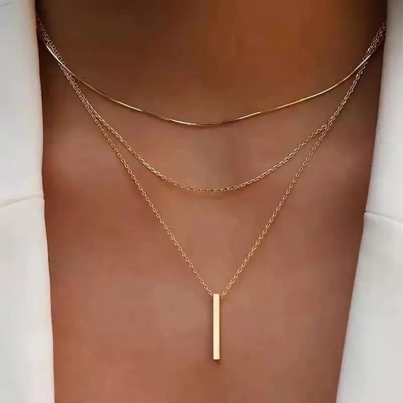 Stainless Steel Lariat Necklace Gold Plated, Dainty Long Necklace Laryered Necklaces For Women Girls, Y Shape Drop Pendant
