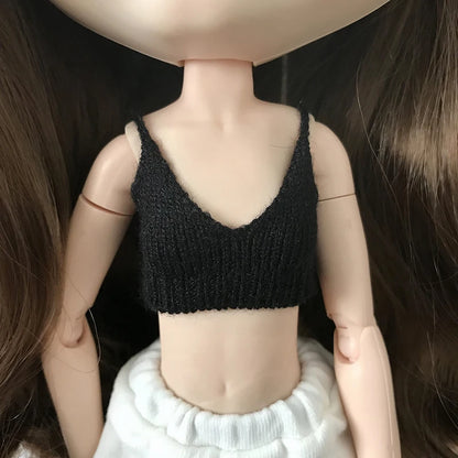 New Arrival Blythe Doll Clothes Sweater Sports Set Vest Shorts Zippered Hoodie Jacket for Blyth OB24 Pullip 1/6 Dolls Outfit 