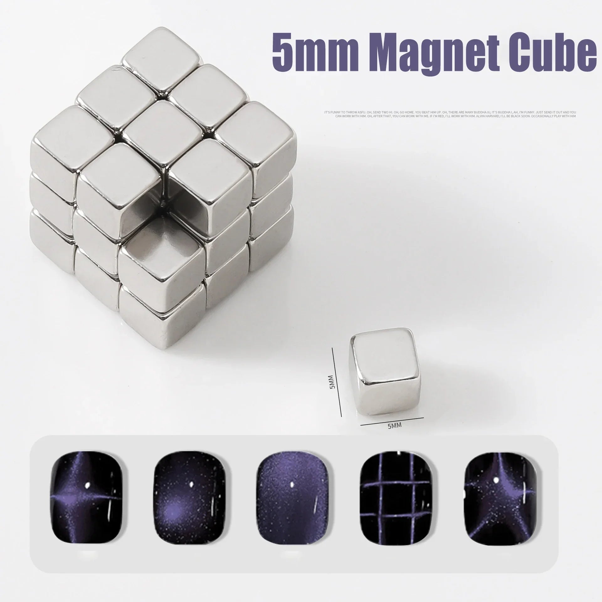 Round Magnetic Bead Nail Art Multi-Functional Powerful Magnet Cube Stones for Water Wave Ripple Cat Eye Design Manicure Tools