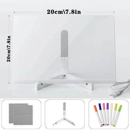 With 7 Colorful Pens Erasable DIY Children's Glowing Board LED Light Up Acrylic Message Board For Kids Birthday Christmas Gif