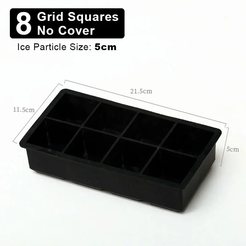 4/6/8/15Grids Silicone Ice Cube Molds Spherical Ice Cube Molds Ice Cream Ice Cube Making Machine Reusable Whiskey Ice Cube Mo