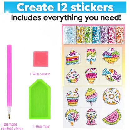 12 Create Big Gem Diamond Painting Sticker Kit Art Craft Girls Boys Unicorn Animal Sealife Magical Mosaic Dot Sticky Toys Gif