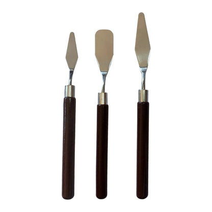 5pcs Art Oil Painting Scraper Paint Scraper Wooden Handle Palette Knife Set for Gouache Oil Painting Learners