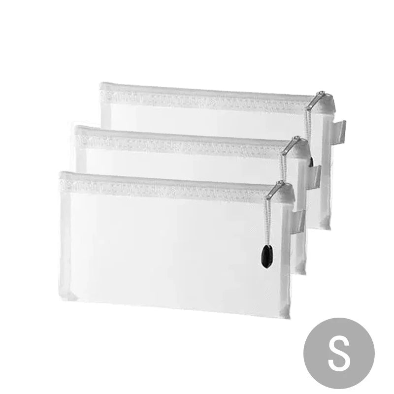 Mesh Zipper File Bag Toy storage bag building block puzzle sub-package bag children zipper transparent finishing storage box 