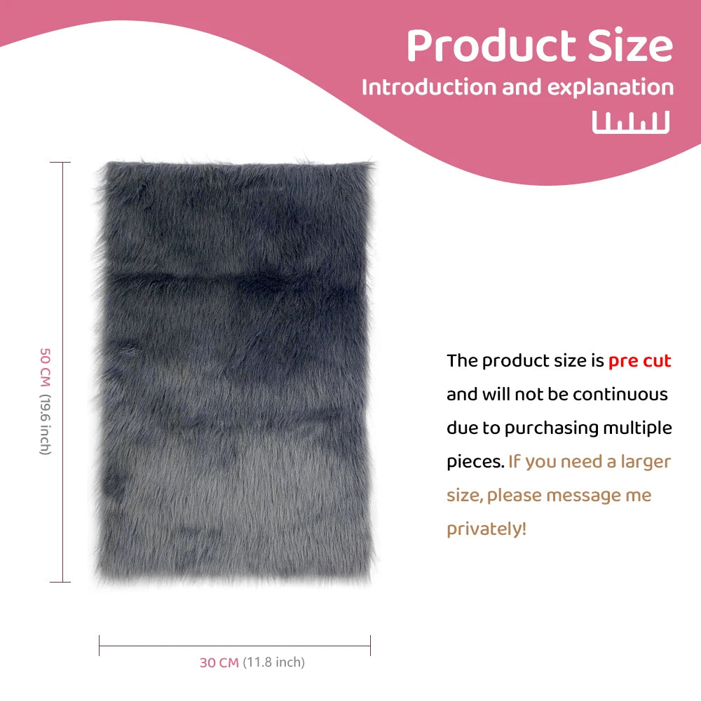 Fur Imitate Fabric 30x50cm Polyester Fiber Medium Thickness Woven Technics 2.5cm Long Fur Fabric Cosplay Fursuit Fur Material