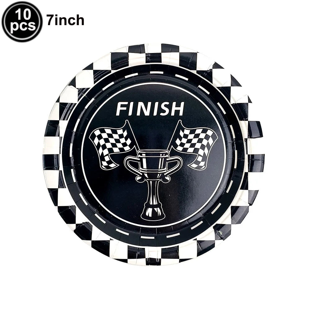 Racing Birthday Decorations Road Tablecloth Racetrack Tablecloth Runner Table flag for Kids Car Theme Birthday Party Supplies