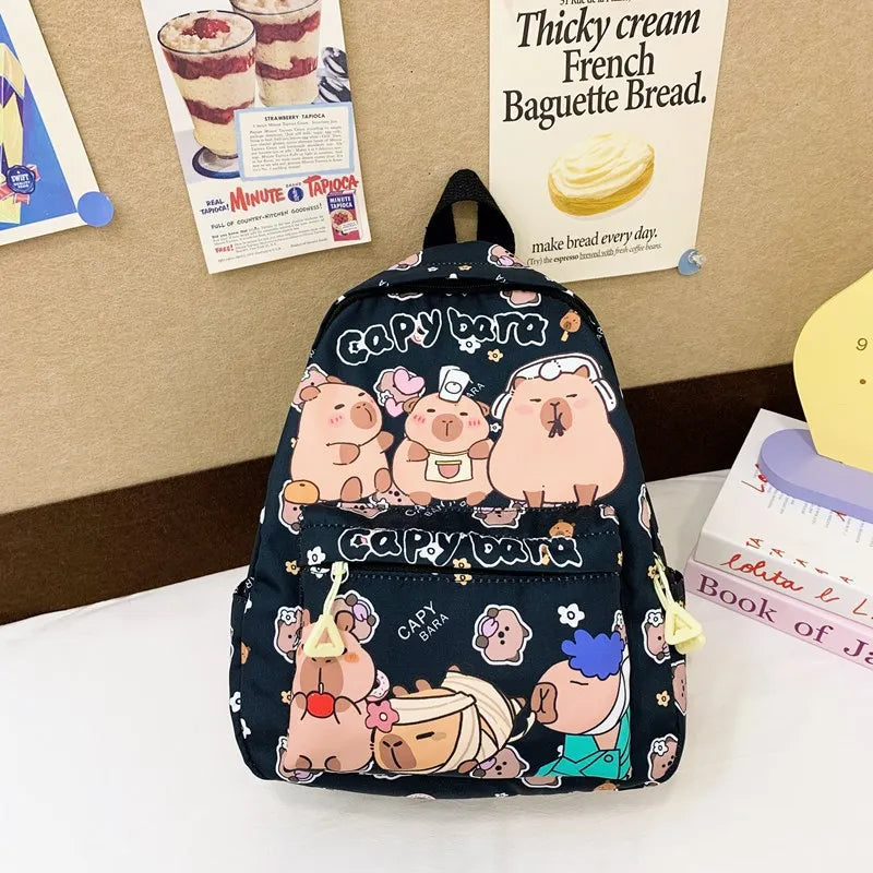 Cute Large Capacity Capybara Backpack Cartoon Breathable Student Schoolbag Nylon Ultra-light Book Bag Back to school Women Gi