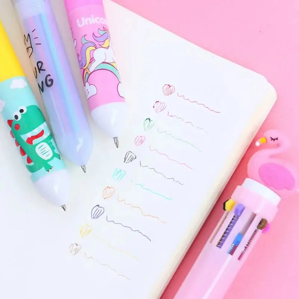 5-20 Pcs10 Color Cartoon Pen Kids Gifts Birthday Party Children's Prizes Christmas Wedding Guest Gifts Carnival Party Gift Pa