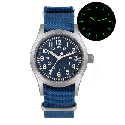 Militado ML05 Vintage Watch VH31 Sweep Second Movement Domed Sapphire Crystal With High Clear AR Coating Luminous 38mm Watche