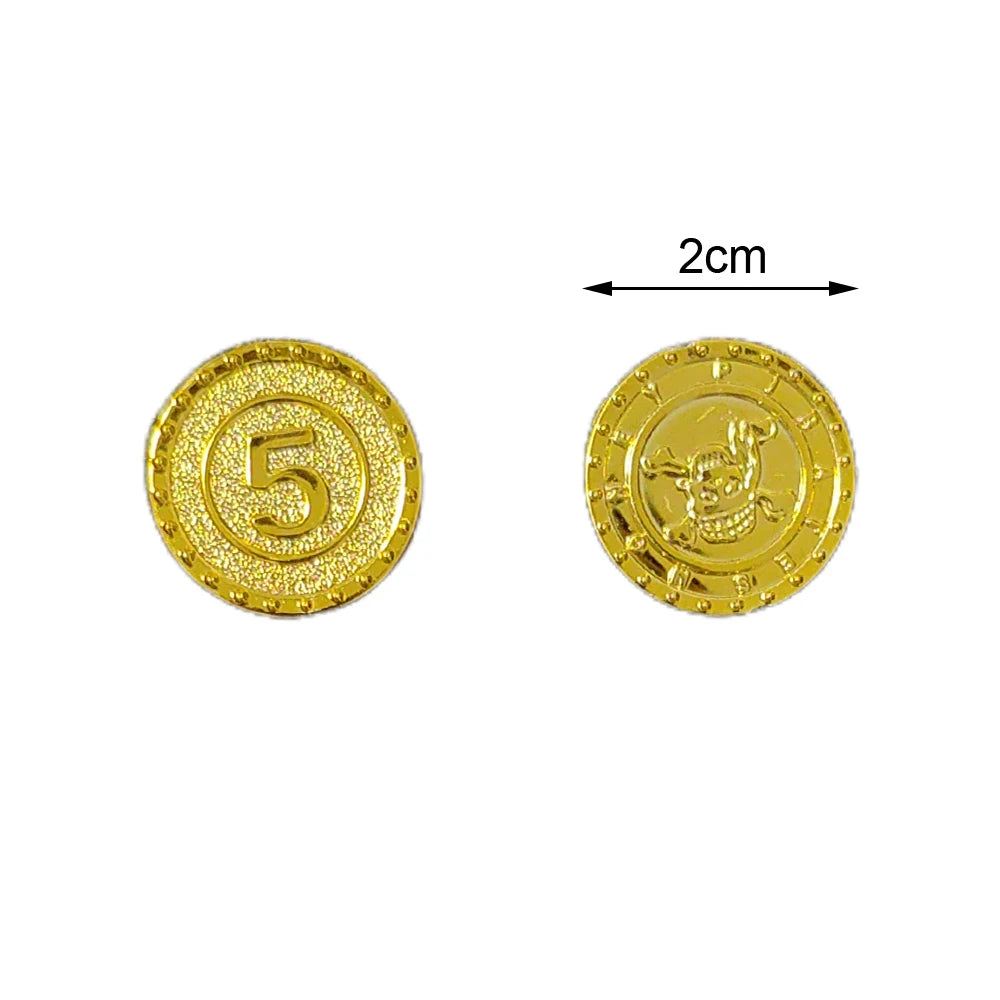 Pirate Party Fake Gold Coins Bulk 1 5 10 20 50 100 Denomination Gold Coins Pirate Themed Party Supplies Game Gift Kids Favors