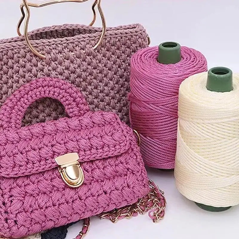 Summer Crochet Yarn Ice Rope 3mm Thread For Hand Knitting Bag Sun Hats Shoes Woven DIY Hook Cushion Silk Medium Thick About 2