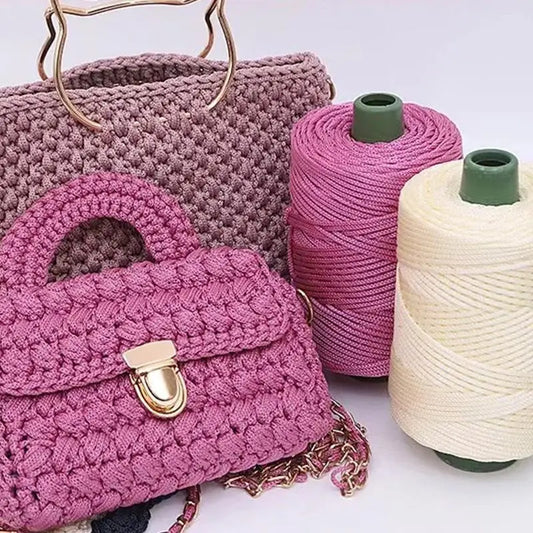 Summer Crochet Yarn Ice Rope 3mm Thread For Hand Knitting Bag Sun Hats Shoes Woven DIY Hook Cushion Silk Medium Thick About 2
