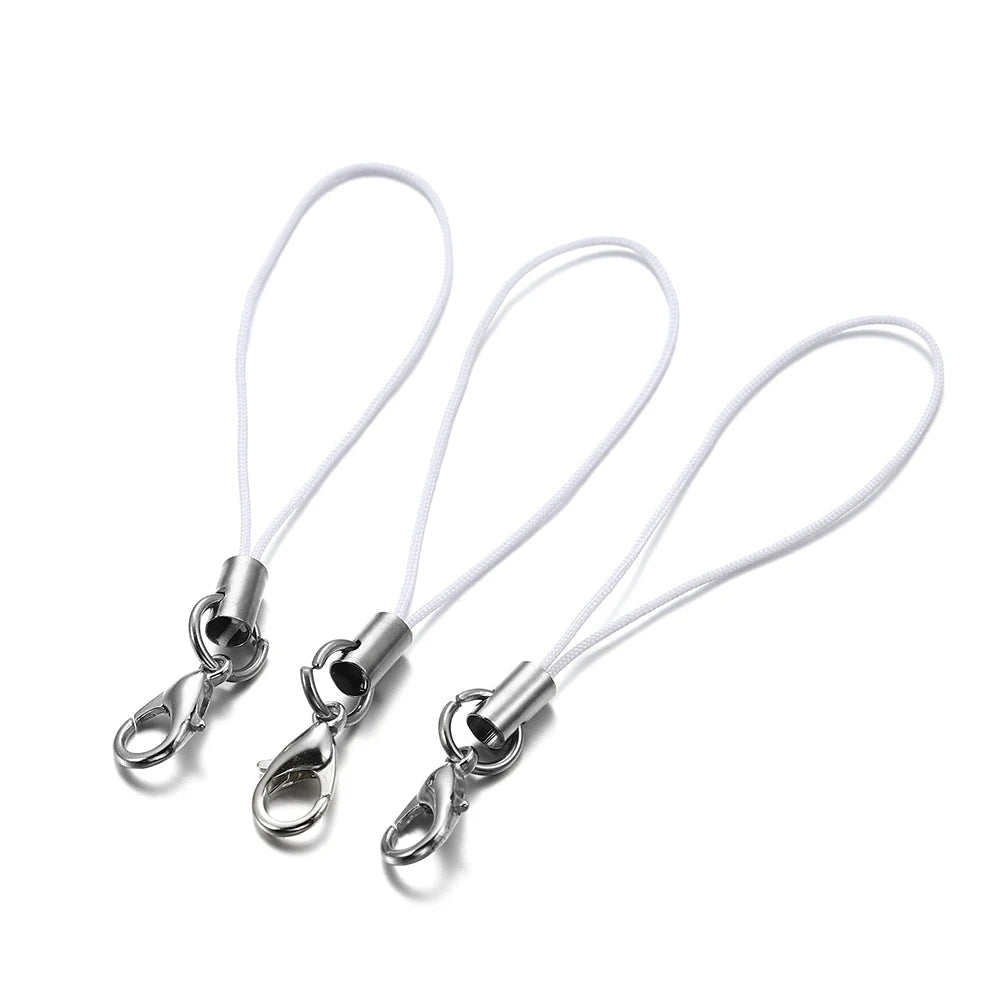 20/50/100Pcs Lanyard Lariat Strap Cords Lobster Clasp Rope Keychain Hooks Mobile Set Charms Keyring Pendant Key Ring Accessor